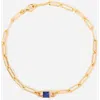 Little Sky Stone Birthstone Paperclip Chain Bracelet In Gold