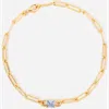 Little Sky Stone Birthstone Paperclip Chain Bracelet In Gold