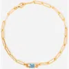 Little Sky Stone Birthstone Paperclip Chain Bracelet In Gold
