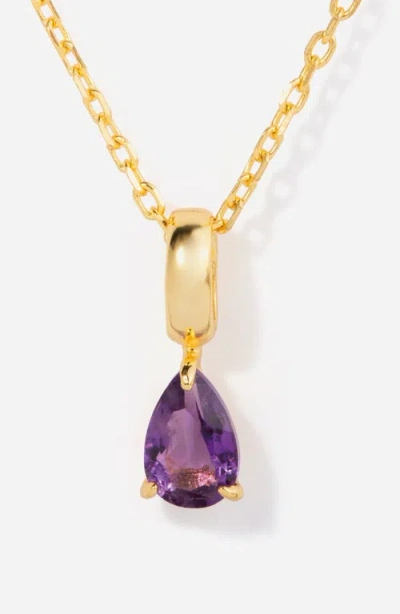 Little Sky Stone Birthstone Teardrop Necklace In Gold