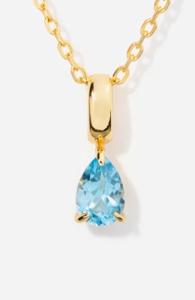 Little Sky Stone Birthstone Teardrop Necklace In Gold