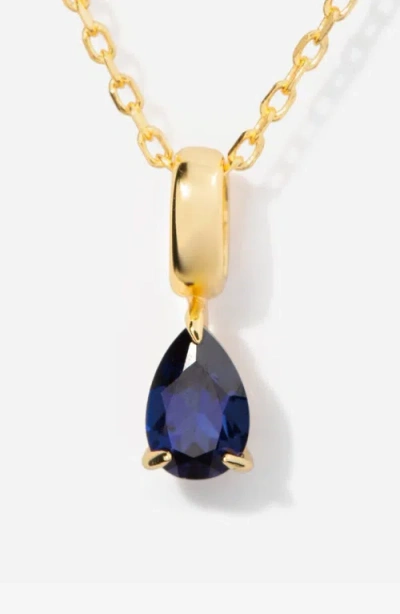 Little Sky Stone Birthstone Teardrop Necklace In Gold