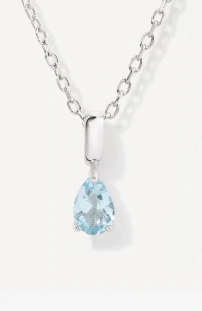 Little Sky Stone Birthstone Teardrop Necklace In Blue