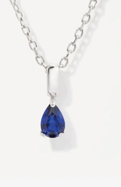 Little Sky Stone Birthstone Teardrop Necklace In Blue