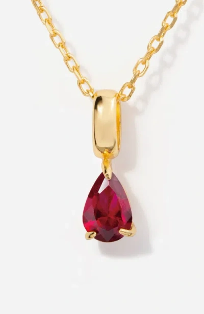 Little Sky Stone Birthstone Teardrop Necklace In Gold