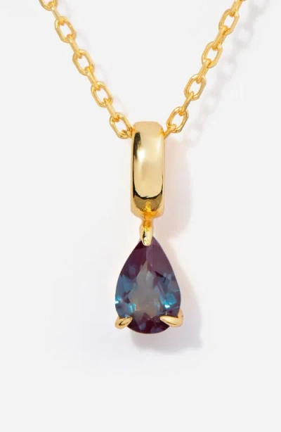 Little Sky Stone Birthstone Teardrop Necklace In Gold