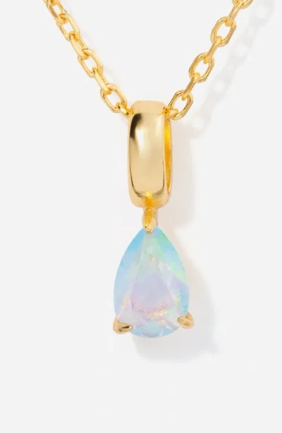 Little Sky Stone Birthstone Teardrop Necklace In Neutral