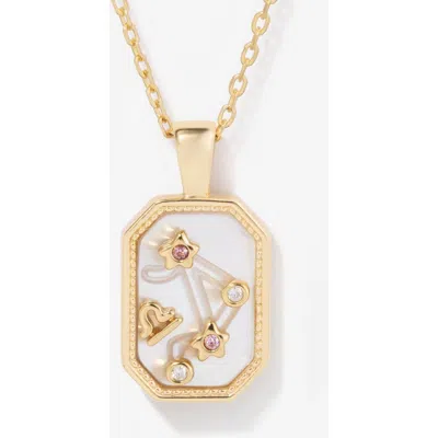 Little Sky Stone Birthstone Zodiac Charm Necklace In Gold
