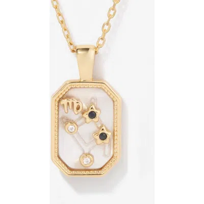 Little Sky Stone Birthstone Zodiac Charm Necklace In Gold