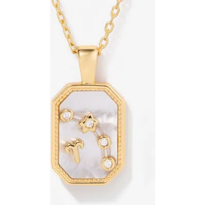 Little Sky Stone Birthstone Zodiac Charm Necklace In Gold