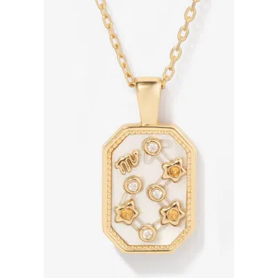 Little Sky Stone Birthstone Zodiac Charm Necklace In Gold