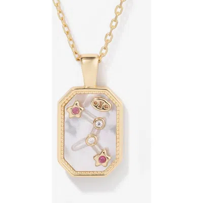 Little Sky Stone Birthstone Zodiac Charm Necklace In Gold