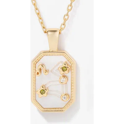Little Sky Stone Birthstone Zodiac Charm Necklace In Gold