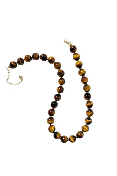 Little Sky Stone Camille Tiger Eye Beaded Necklace In Multi