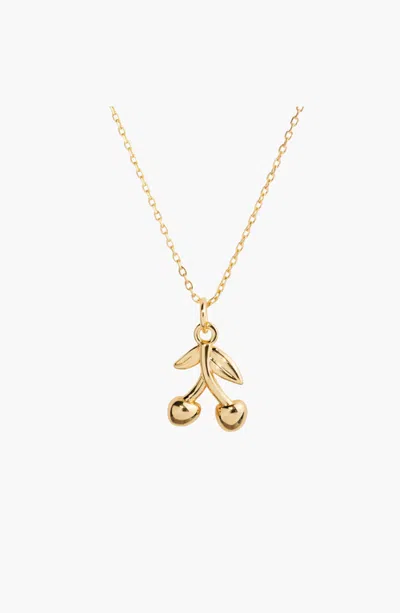 Little Sky Stone Cherry Charm Necklace In Gold