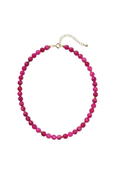 Little Sky Stone Chloe Beaded Fuchsia Necklace In Multi