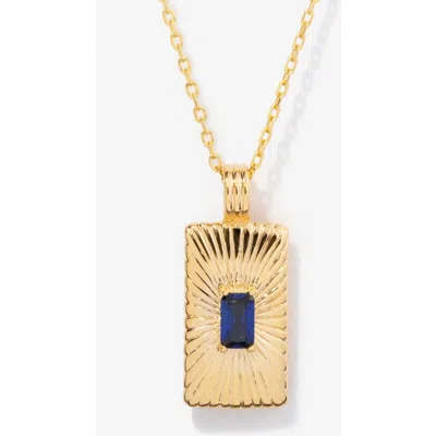 Little Sky Stone Clara Sunburst Sapphire Pendant Necklace In Blue