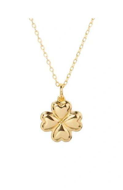 Little Sky Stone Clover Charm Necklace In Gold