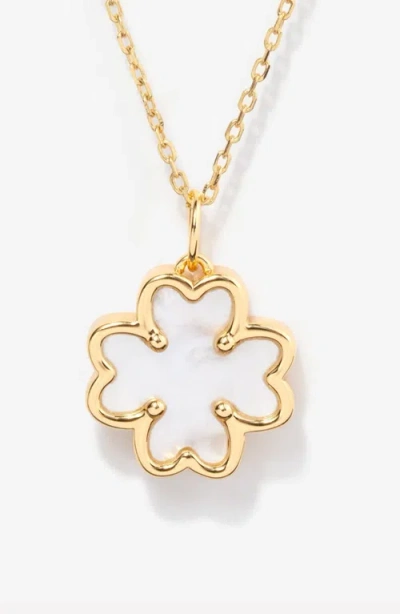Little Sky Stone Clover Mother-of-pearl Necklace In Gold