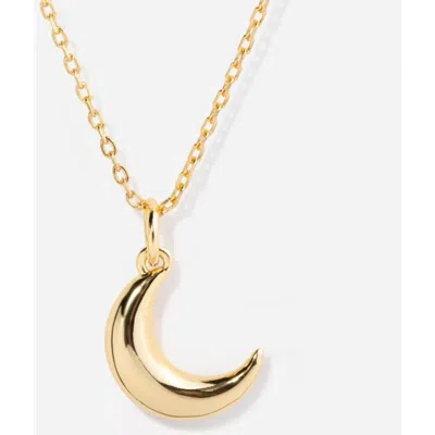 Little Sky Stone Crescent Moon Charm Necklace In Gold