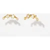 Little Sky Stone Elara Crawler Earrings In Gold/white