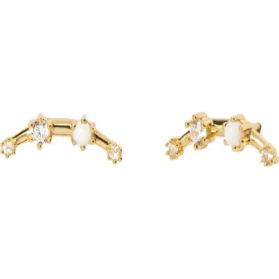 Little Sky Stone Elara Crawler Earrings In Multi