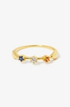 Little Sky Stone Elena Sapphire Accent Ring In Gold/multicolor