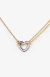 Little Sky Stone Emma Heart Charm Necklace In Silver/gold