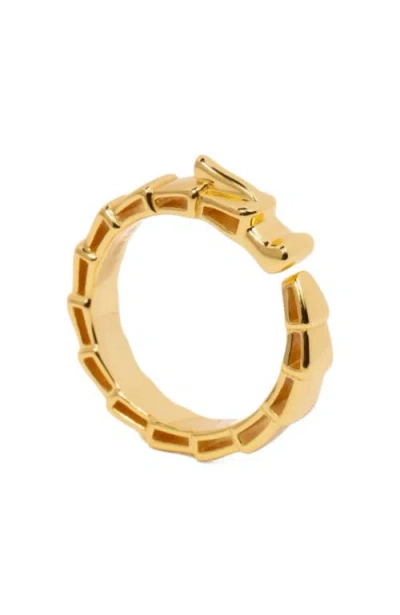 Little Sky Stone Fiery Dragon Band Ring In Gold