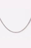 Little Sky Stone Flat Curb Chain Necklace In Sleek And Silver