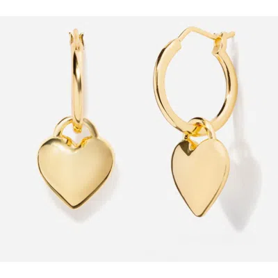 Little Sky Stone Freya Puffed Heart Drop Earrings In Gold