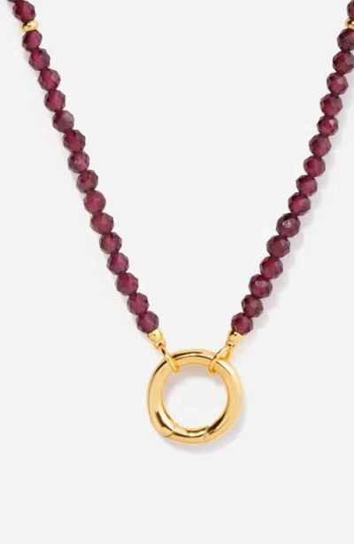 Little Sky Stone Garnet Energy Gemstone Necklace In Gold