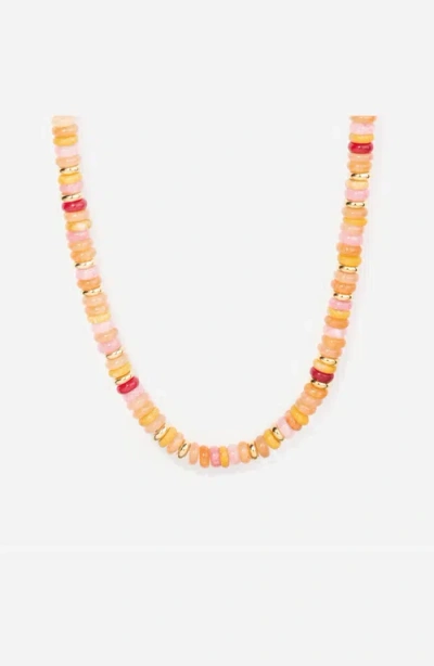 Little Sky Stone Gina Gemstone Necklace In Orange