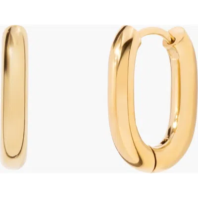 Little Sky Stone Halo Oval Hoop Earrings In Gold