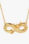 Little Sky Stone Infinity Dragon Necklace In Gold