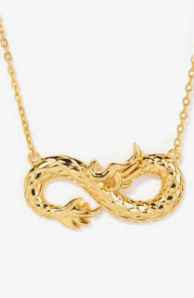 Little Sky Stone Infinity Dragon Necklace In Gold