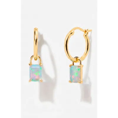 Little Sky Stone Iris Birthstone Hoops In Metallic