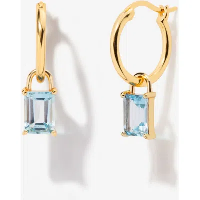 Little Sky Stone Iris Birthstone Hoops In Gray
