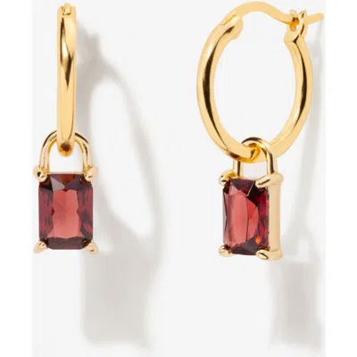 Little Sky Stone Iris Birthstone Hoops In Metallic