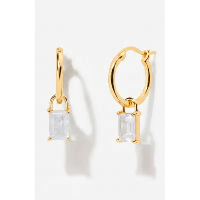 Little Sky Stone Iris Birthstone Hoops In Gray