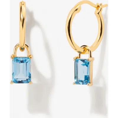 Little Sky Stone Iris Birthstone Hoops In Gray