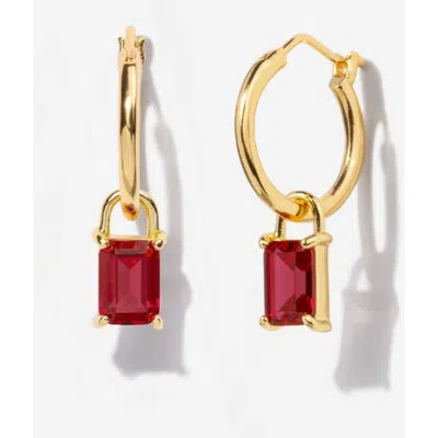 Little Sky Stone Iris Birthstone Hoops In Burgundy