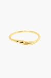 Little Sky Stone Liana Wave Ring In Gold With Clear Stone