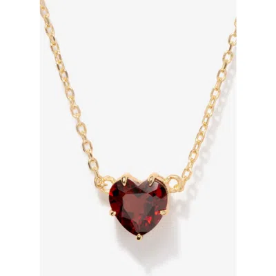 Little Sky Stone Libi Garnet Heart Necklace In Red