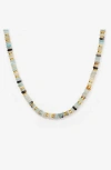 Little Sky Stone Lila Mixed Gemstone Necklace In Green/white