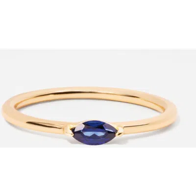 Little Sky Stone Marquise Birthstone Ring In Blue