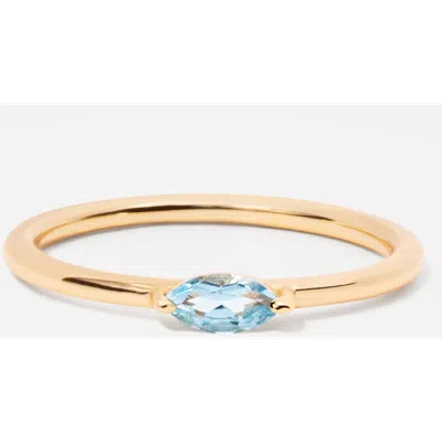 Little Sky Stone Marquise Birthstone Ring In Blue