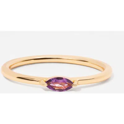 Little Sky Stone Marquise Birthstone Ring In Purple