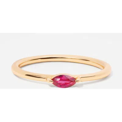 Little Sky Stone Marquise Birthstone Ring In Red