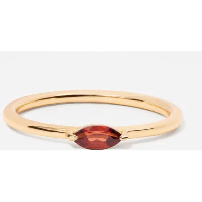 Little Sky Stone Marquise Birthstone Ring In Red